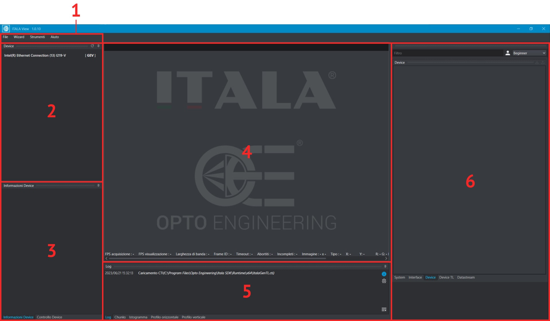 Itala view main ui italiano