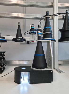 Setup for injector nozzles inspection and measurement.